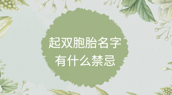 起雙胞胎名字有什么禁忌？