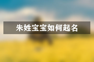 朱姓寶寶如何起名