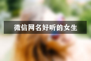 微信網(wǎng)名好聽的女生