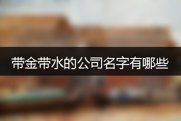 帶金帶水的公司名字有哪些