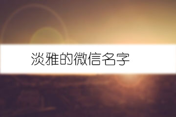 淡雅的微信名字