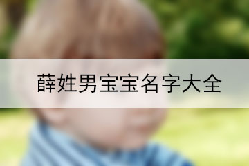 薛姓男寶寶名字大全