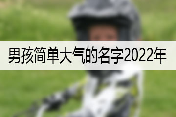 男孩簡單大氣的名字2022年