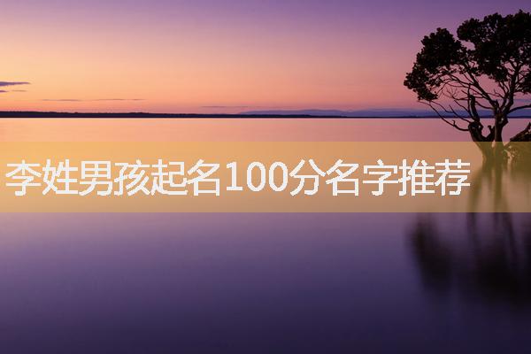 李姓男孩起名100分名字推薦